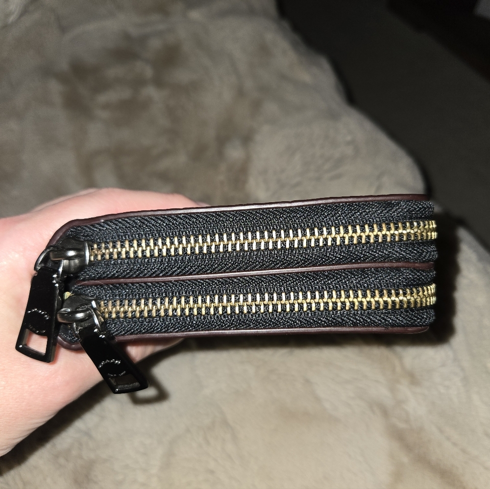 NWOT Coach Black Vintage Huge Leather Men's Zip Wallet - Picture 11 of 13